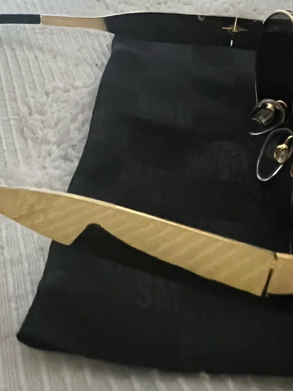 Steve Madden Gold Frame Black Lens Oval Sunglasses